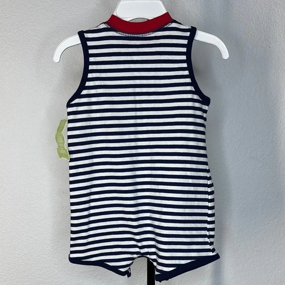 Child of Mine Navy and White Striped Sunsuit - Picture 7 of 9